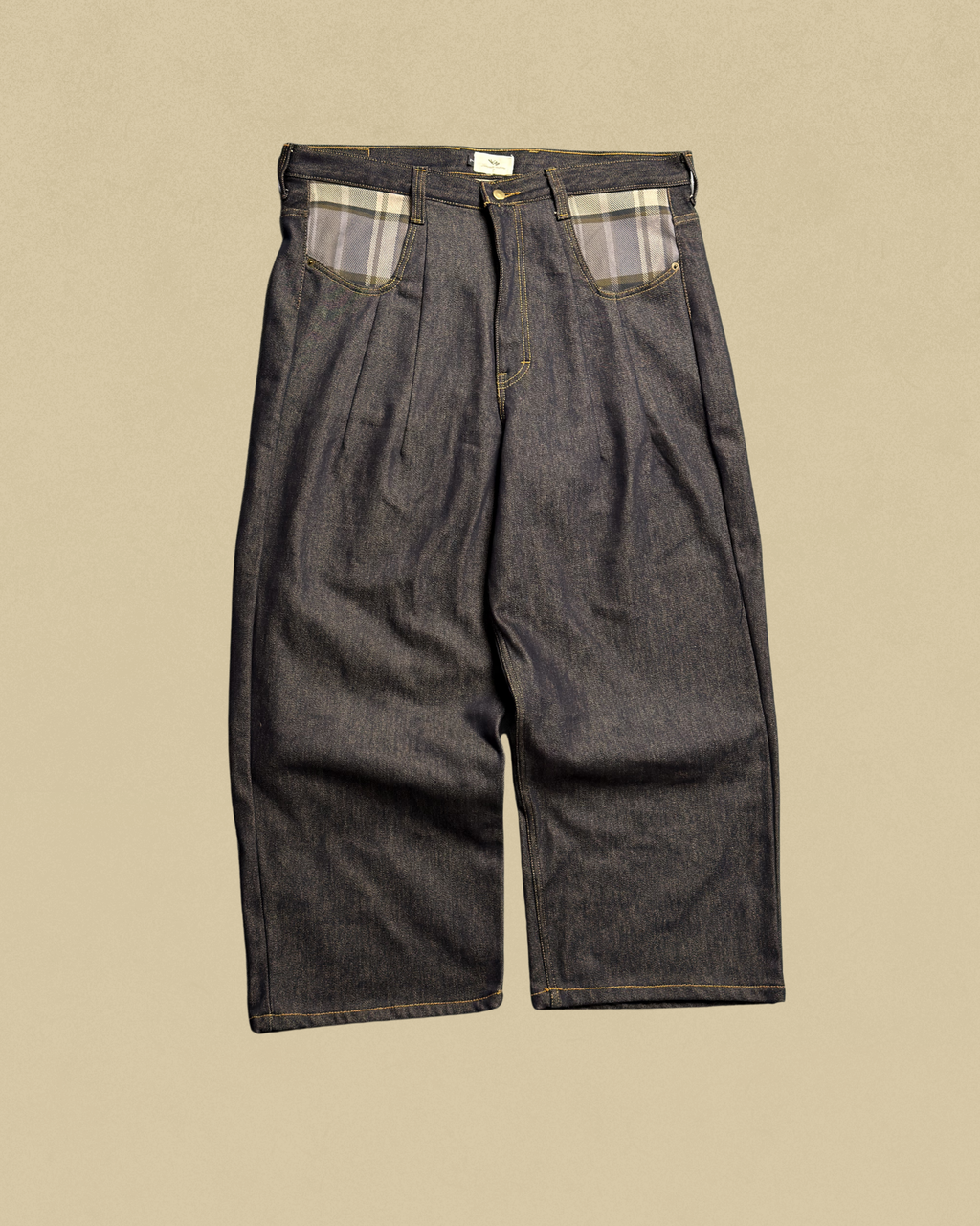 Kaiybang - Raw Denim Darted Jeans