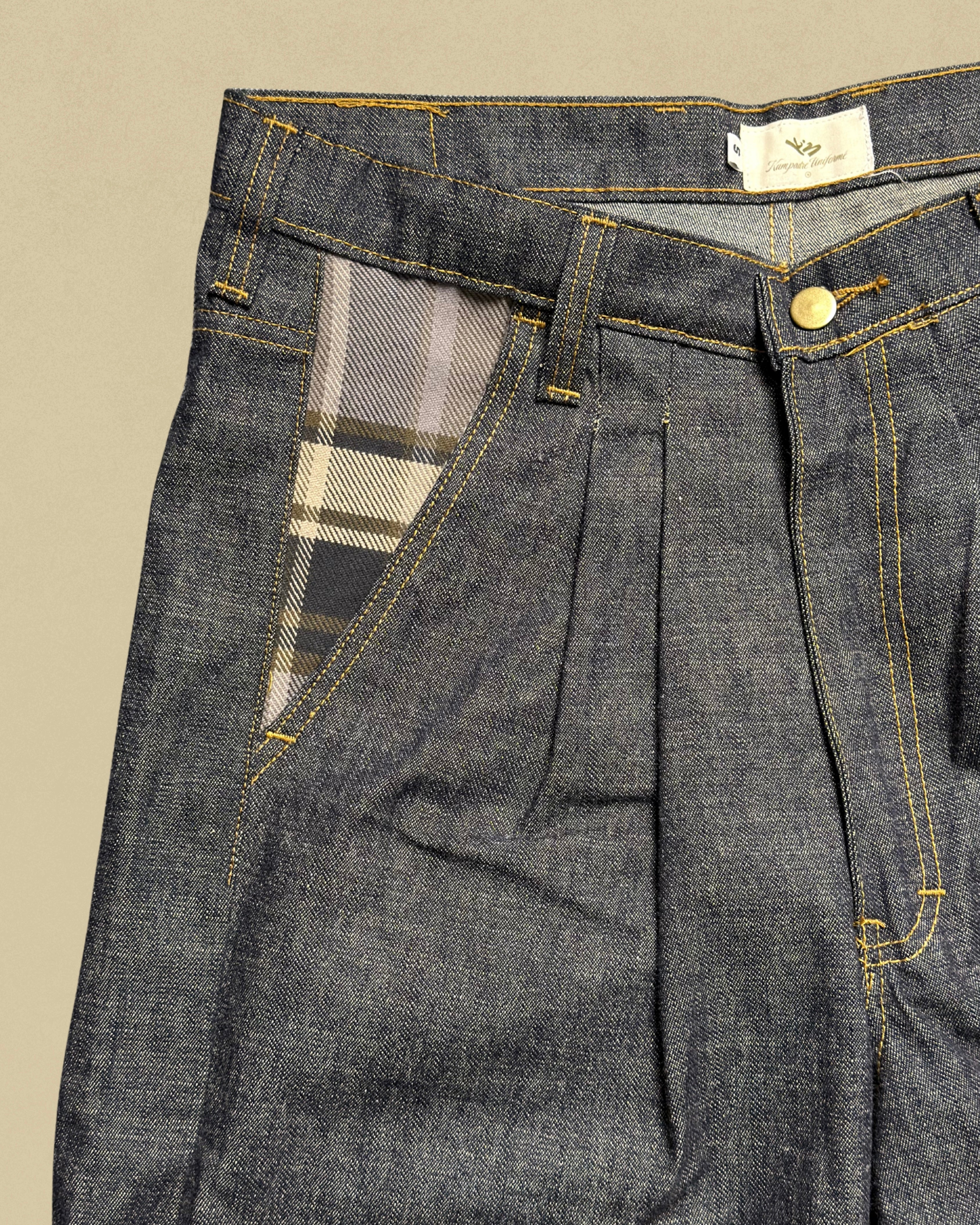 Kaiybang – Rigid Raw Denim Pleated Jorts