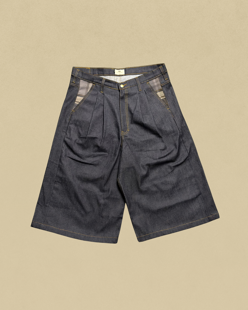 Kaiybang – Raw Denim Pleated Jorts
