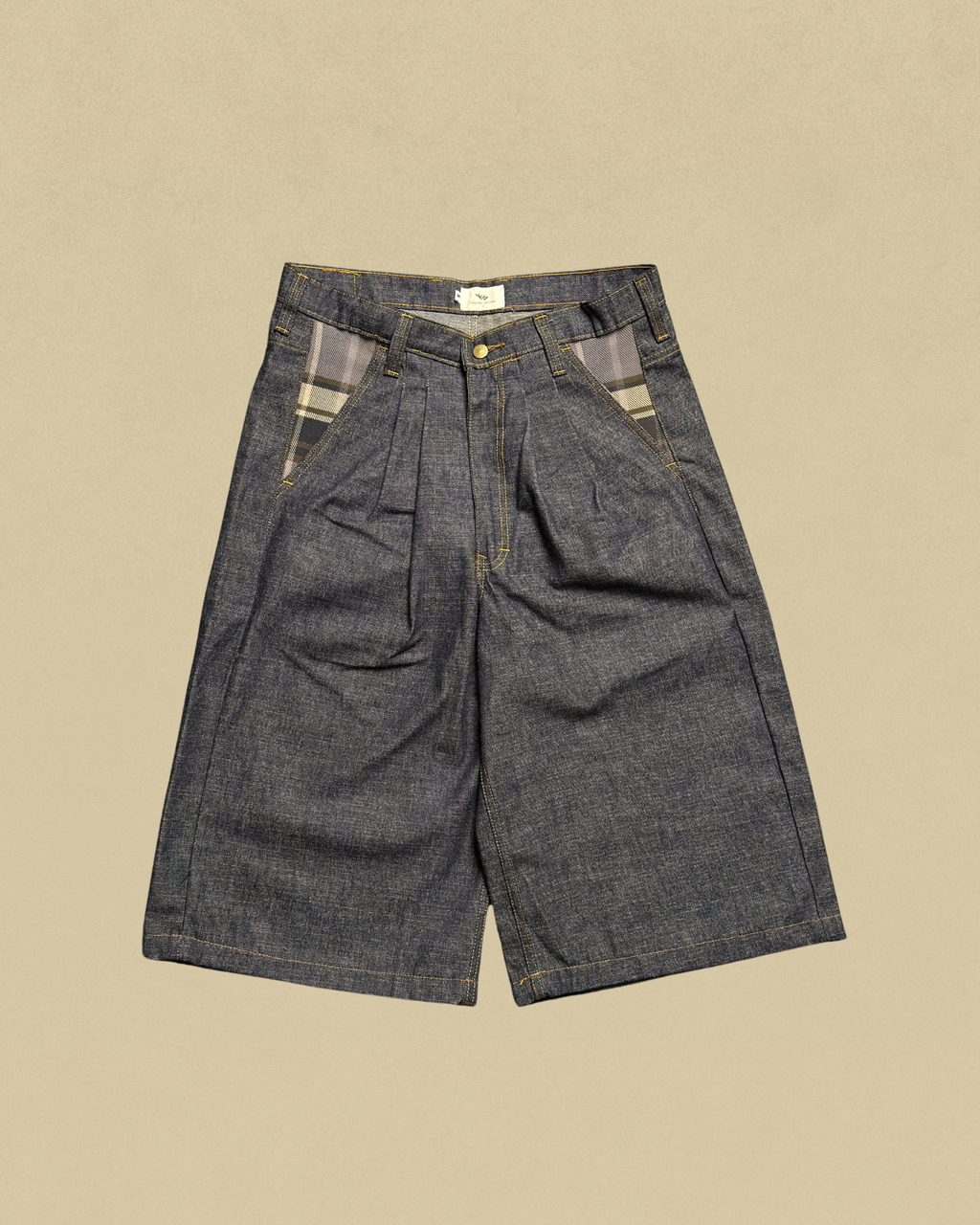 Kaiybang – Rigid Raw Denim Pleated Jorts