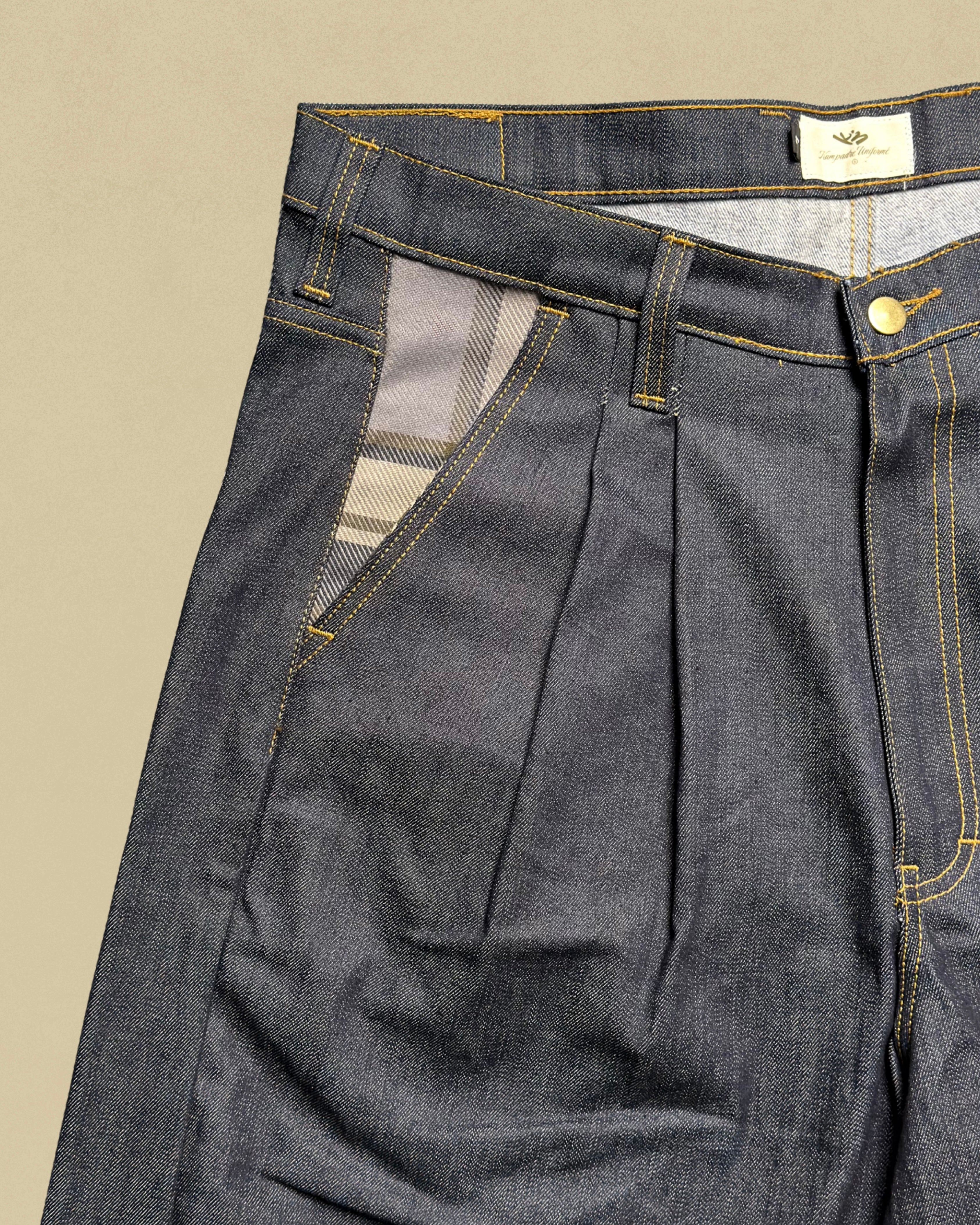 Kaiybang – Raw Denim Pleated Jorts