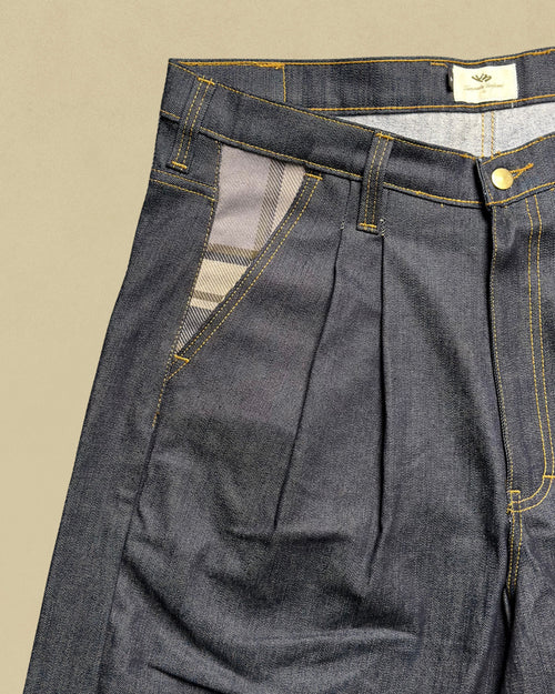 Kaiybang – Raw Denim Pleated Jorts