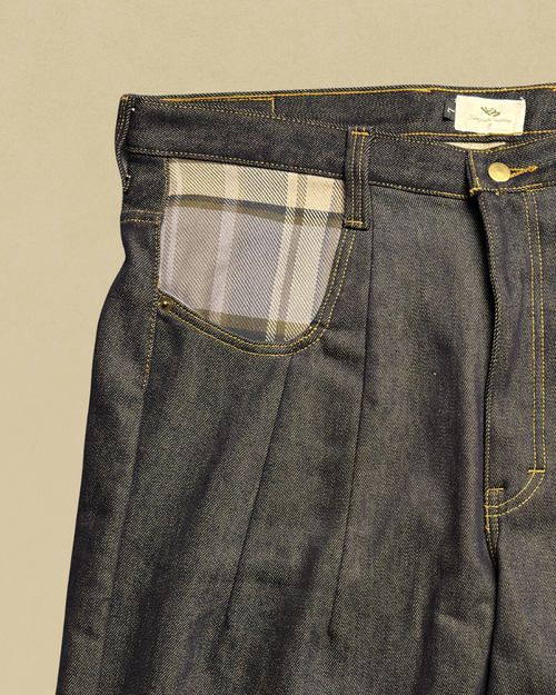 Kaiybang - Raw Denim Darted Jeans