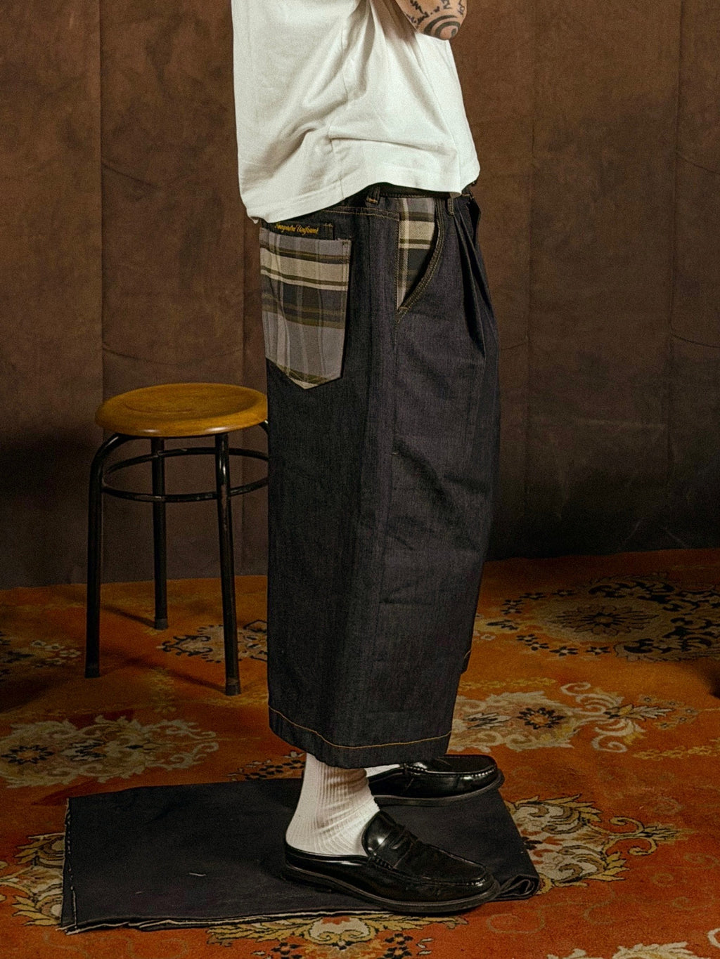 Kaiybang – Raw Denim Pleated Jorts