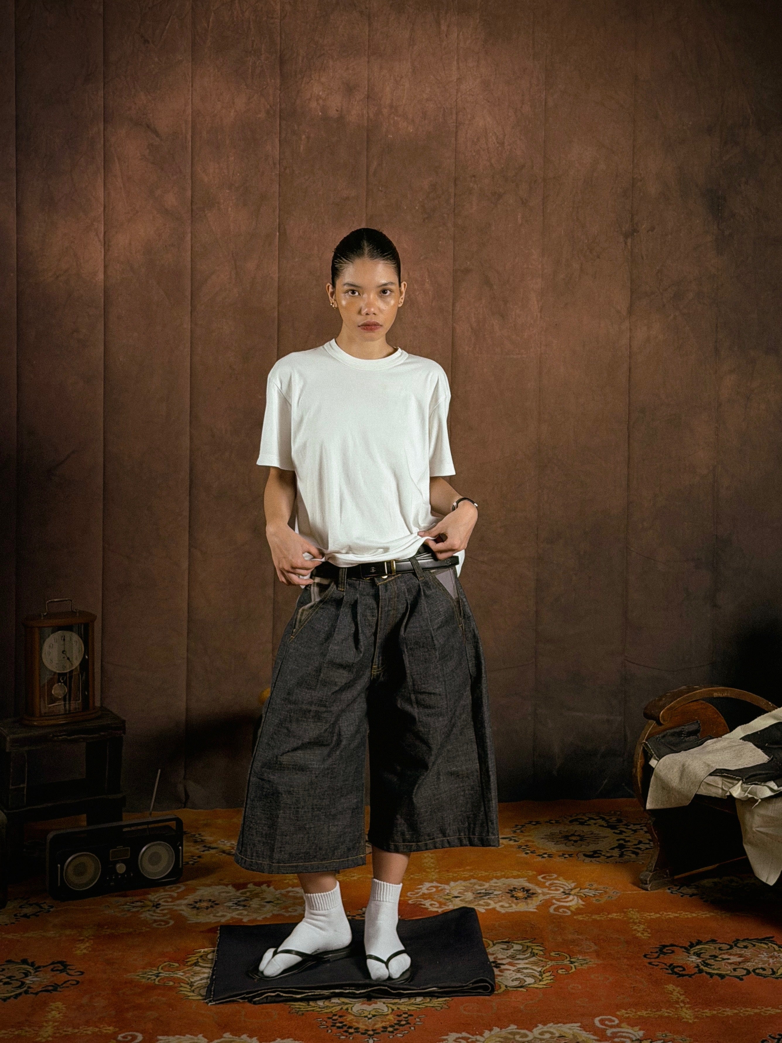 Kaiybang – Rigid Raw Denim Pleated Jorts
