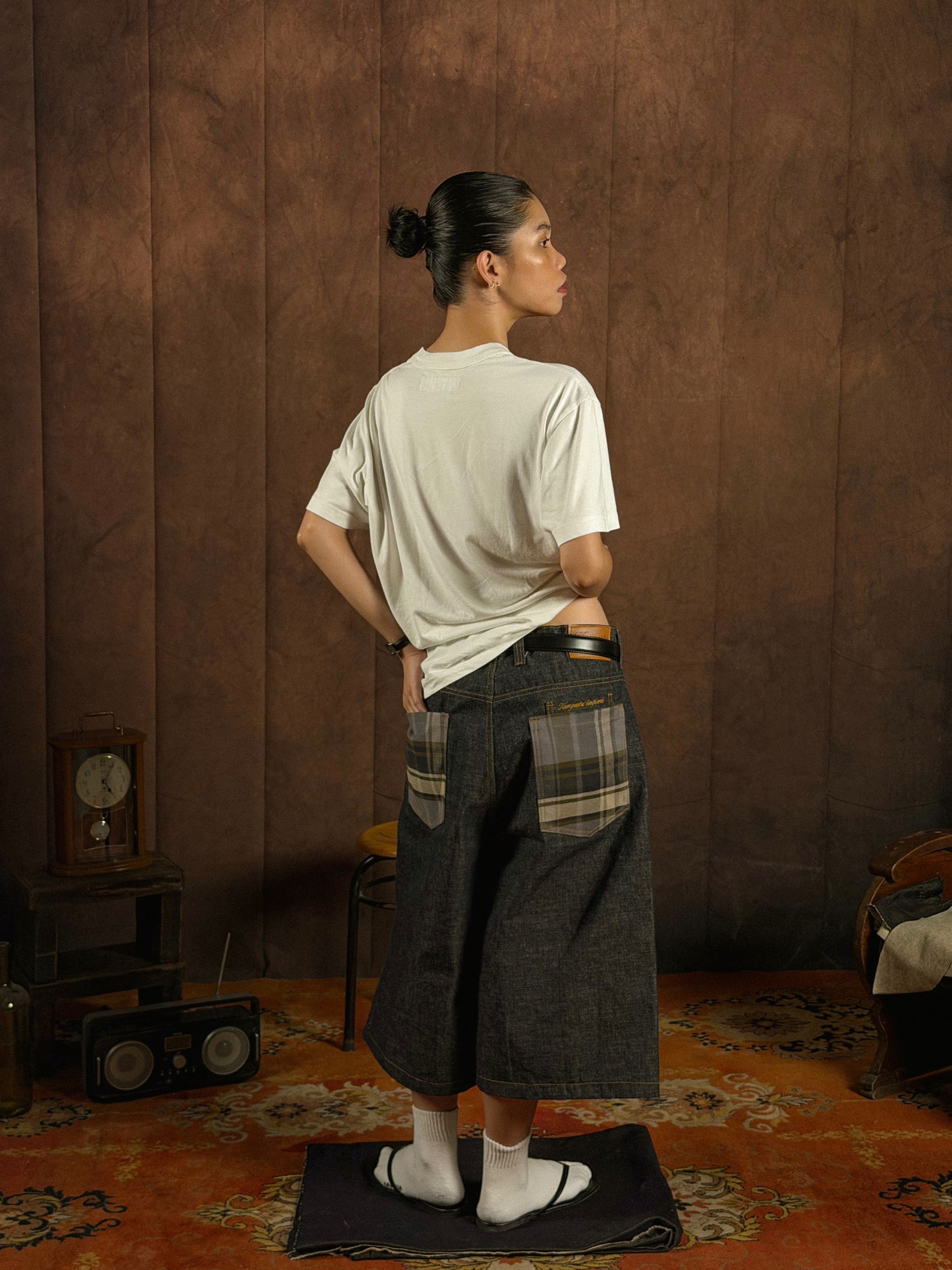 Kaiybang – Rigid Raw Denim Pleated Jorts